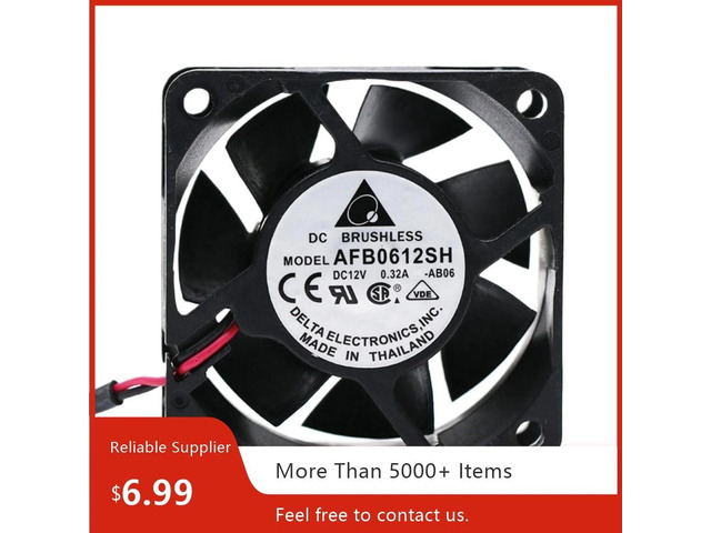 2-wire compatible with AFB0612SH 60mm x 25mm 6025 12V 6000RPM high-speed four-wire PWM cooling fan, suitable for servers and industrial equipment.
