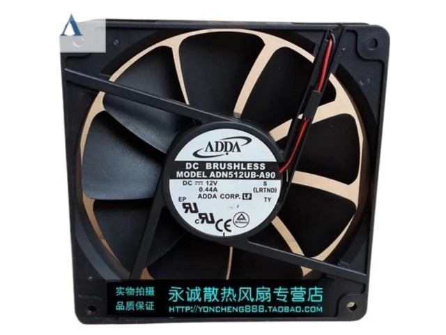 Suitable for ADN512UB-A90 13525 12V 0.44A 13.5cm dual ball bearing chassis fan, dimensions are 135x135x25mm.