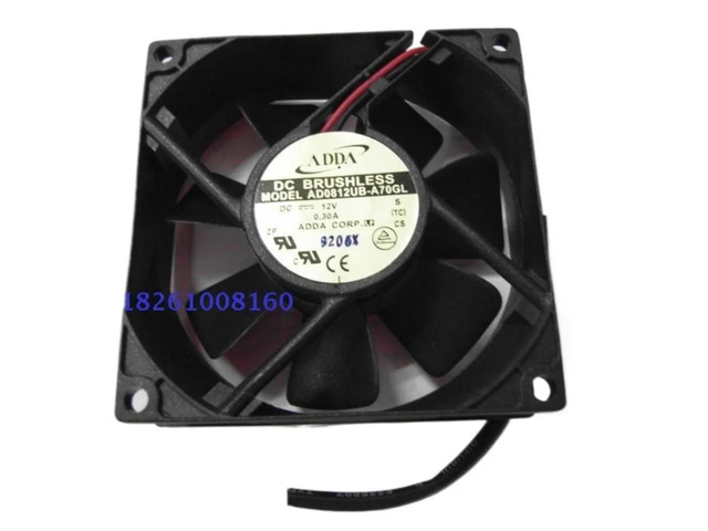 Fan AD0812UB-A70GL 8025 8CM 80MM 12V DC 0.30A Dual-line airflow