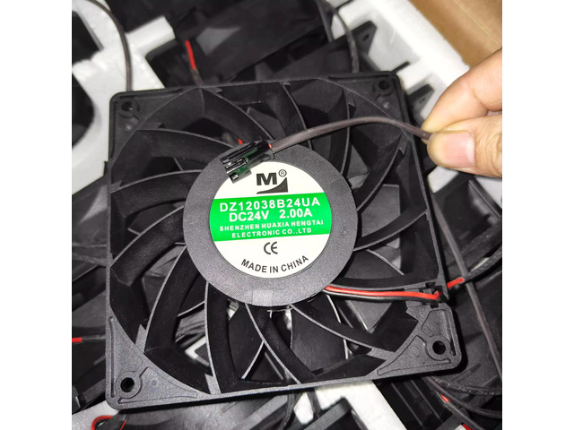 DZ12038B24UA 120mm 24V 2.00A cooling fan, dual ball bearing, 120x120x38mm brushless fan, suitable for inverters (black plug).