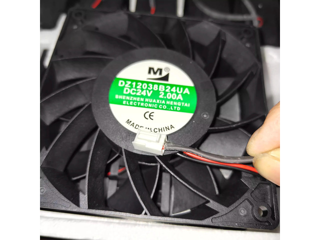 DZ12038B24UA 120mm 24V 2.00A cooling fan, dual ball bearing, 120x120x38mm brushless fan, suitable for inverters (white plug).