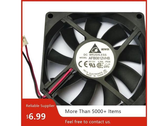 One 8cm axial fan, suitable for AFB0812VHB and AFB0812SHB, measuring 80mm x 15mm, 12V, high-speed cooling, dual ball bearings, speed 3600/4000 RPM.
