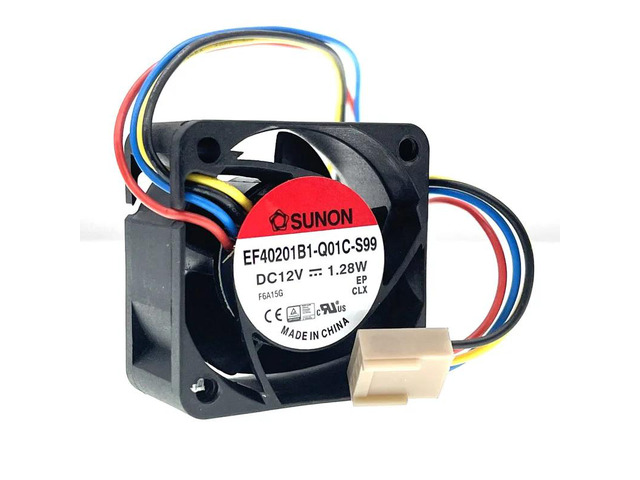 Two silent 40mm/4cm 12V PWM computer case cooling fans, EF40201B1-Q01C-S99, suitable for 40x40x20mm 1.28W 4-pin silent heatsinks.