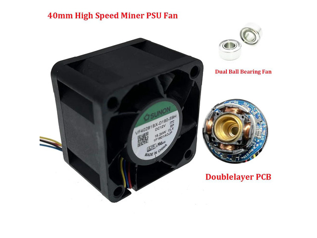 40mm x 4cm Racing Supercharger High-Speed Motor Cooling Fan VF40281BX-D190-S9H 40X40X28mm 12V Dual Ball Bearing 25000RPM