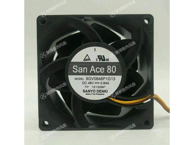 Suitable for motor 9GV0848P1G13 DC 48V 0.84A 80x80x38mm four-wire server cooling fan, high-speed airflow (CFM).
