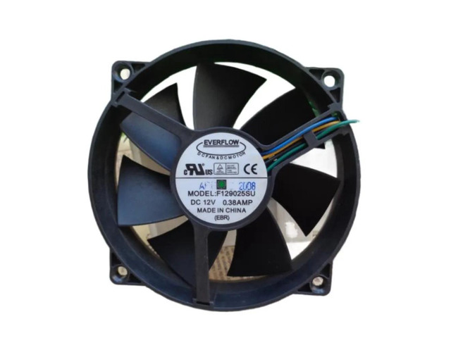 The F129025SU is suitable for 9025 12V 0.38A four-wire speed-controlled CPU fan.