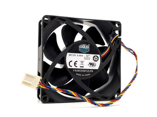 PWM fan for Cooler Master FA08025M12LPA 8025 80mm 8cm computer case CPU cooler, 12V 0.45A.