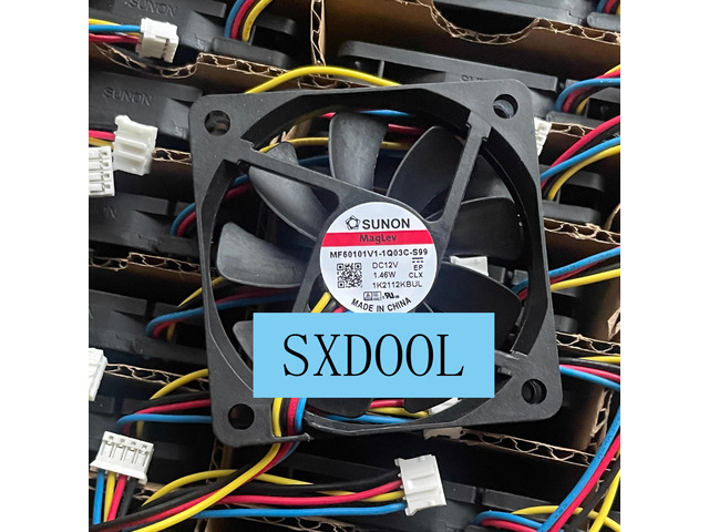 Two 60mm x 6cm silent chassis fans, suitable for the MF60101V1-1Q03C-S99 6010, measuring 60x60x10mm, ultra-thin 12V 1.46W PWM variable speed...
