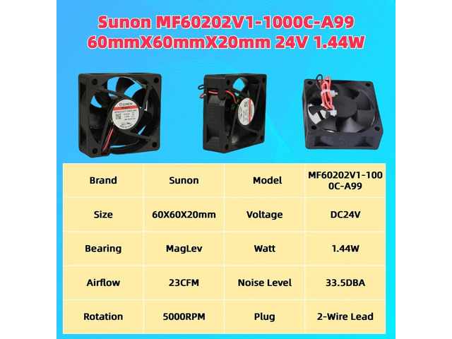 MF60202V1-1000C-A99 Axial Fan Blower, suitable for 3D printer accessories.