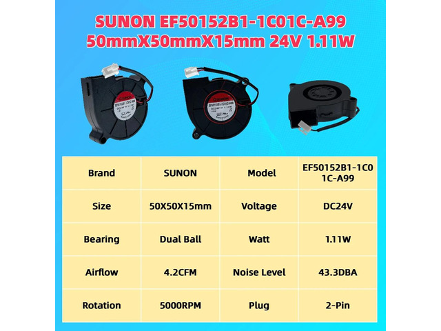 EF50152B1-1C01C-A99 Axial fan blower, suitable for 3D printer accessories.