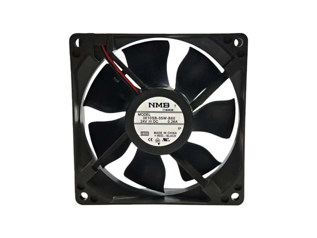 The 92x92x25mm DC24V cooling fan is suitable for inverters and industrial equipment. It uses ball bearings and operates quietly.
