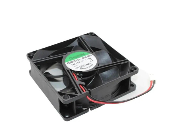 An 80mm silent fan for the EE80251S1-0000-A99, measuring 80x80x25mm, 12V, 1.7W, magnetic levitation, 3200RPM speed, and 41CFM airflow.