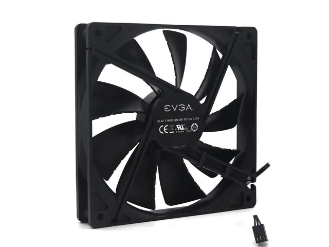 140mm Silent Cooling Fan 14cm T1402512M-3M 140X25mm DC 12V 0.30A (0.18A) 1200RPM Silent Fan with 3-pin Power Connector, Suitable for EVGA