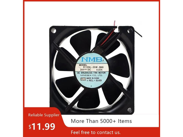 Suitable for 3110NL-05W-B60 80x80x25mm DC 24V 0.22A dual ball bearing industrial cooling fan, compatible with frequency converters.