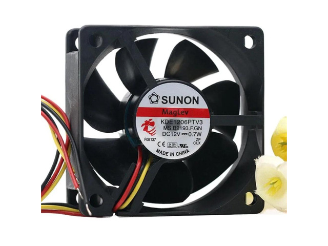 60mm Silent Cooling Fan, 6cm, KDE1206PTV3, 12V, 0.7W, 6025, 60x60x25mm, Magnetic Reluctance Cooling Fan (2-wire).