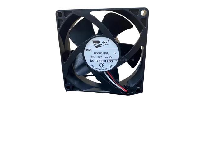 HXH HDB0812VA-P 12V 0.75A Waterproof Cooling Fan - 80x80x25mm, 5014RPM, 66CFM, Dual Ball Bearings, IP68 Protection Rating, PWM Control, Suitable.