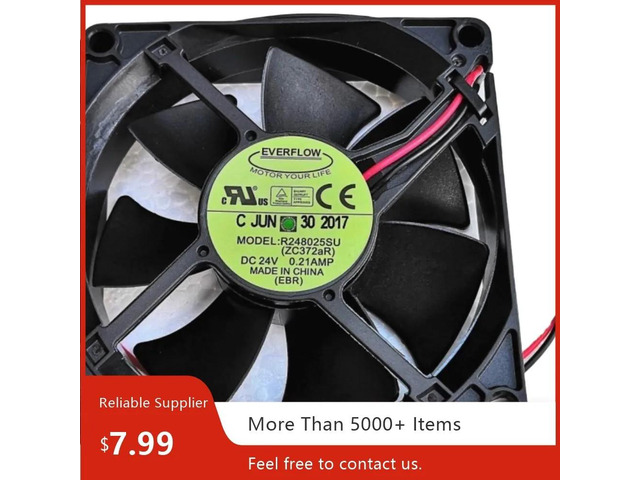 80mm 24V axial flow chassis cooling fan suitable for R248025SU hydraulic bearing servers and industrial equipment.