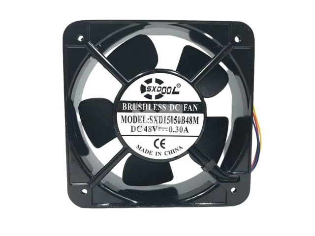 SXD15050B48M 48V 15cm Cooling Fan, 5000RPM 338CFM, High Speed, Dimensions 150x150x50mm, Suitable for Servers, Inverters, and Server Racks