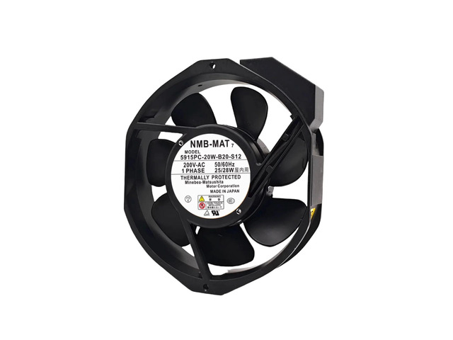 5915PC-20W-B20-S12 172x150x38mm 200V AC Axial Cooling Fan - 2700 RPM, 176.5 CFM, Metal Blades, High Temperature Resistant