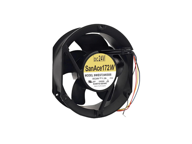 172mm waterproof fan for 9WE5724K505, 24V 1.3A, IP67 protection rating, industrial cooling fan, suitable for HVAC/machinery equipment, speed 3744RPM.