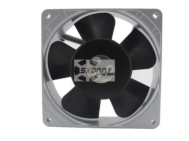 120mm 12038 AC 200V Cooling Fan, MU1238A-41B, 13/14W, Industrial Metal Frame, 120x120x38mm, Suitable for Chassis and Racks