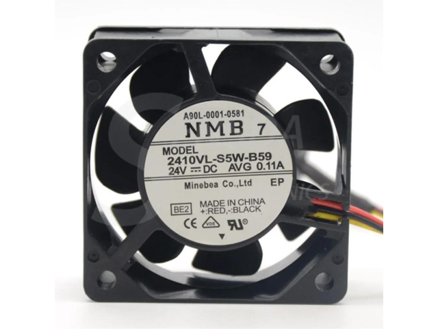 Suitable for A90L-0001-0581 2410VL-S5W-B59 6025 60x60x25mm chassis cooling fan, DC 24V 0.11A, axial-flow type for computers and electronic products.