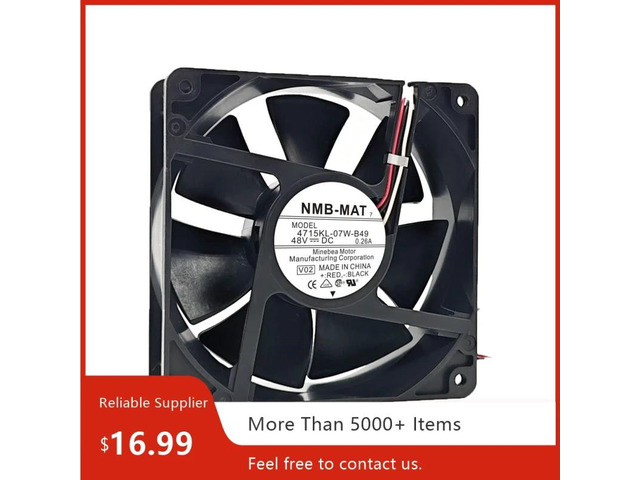 A 120mm axial fan is suitable for cooling the communication switch of model 4715KL-07W-B49 12038 (DC48V 0.26A 118CFM).