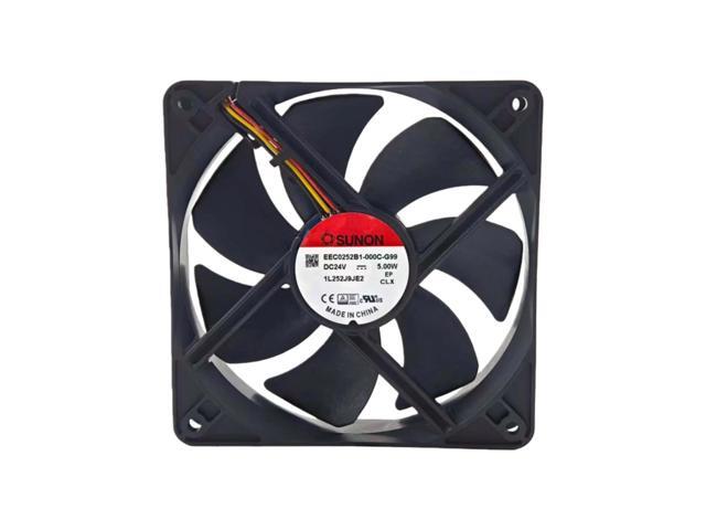 Suitable for EEC0252B1-000C-G99 120x120x25mm DC24V cooling fans, airflow 108.2CFM, speed 3100RPM, power 5W, suitable for industrial equipment and...