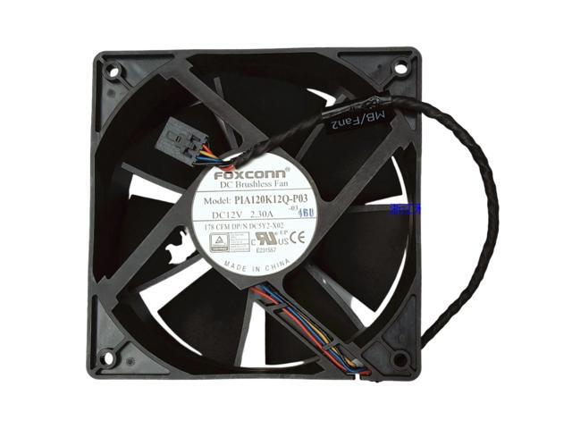 Suitable for PIA120K12Q 12038 12CM high-speed dual ball bearing PWM cooling fan, 12V 2.3A 178CFM (black 5Pin)
