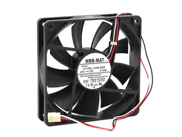 Suitable for 2-wire 4710kl-05w-b50 12025 24V 0.38A stop alarm inverter cooling fan 12cm