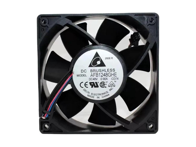 Suitable for 12cm 48V 0.9A high-power cooling fan AFB1248GHE 241CFM industrial/server applications.