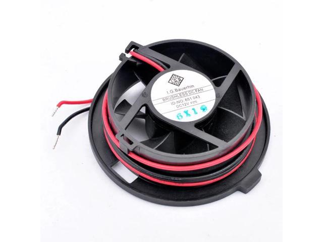 IGB brushless DC 12V fan, ID number: 651 043, dual ball bearing, 65mm diameter, cooling fan for automotive seat ventilation systems.