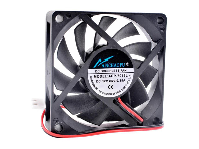 7cm (70mm) fan, measuring 70x70x15mm, DC 12V, 0.35A, ACP-7015L, high-airflow cooling fan suitable for CPUs and charger power supplies....