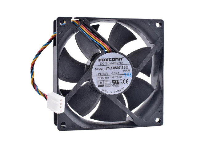 PVA080G12Q 8cm/80mm CPU Cooling Fan (8025, 80x80x25mm, 12V, 0.65A, 4Pin PWM)