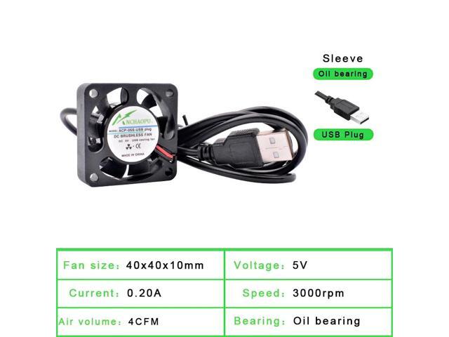 40x40x10mm sleeve DC5V USB interface silent cooling fan, suitable for DIY cooling routers, game consoles, TV boxes, and other power supplies.