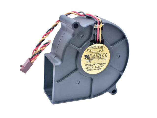 B127530BM 7.5cm 75mm Fan 12V 0.20A Three-Wire Silent Turbine Blower Cooling Fan