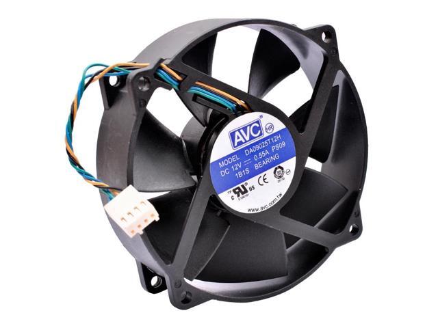 DA09025T12H fan, 71.5mm hole spacing, 8cm, 9cm, 92mm, DC12V 0.55A, ball bearing, 4-wire PWM control, suitable for replacing CPU cooler fans.