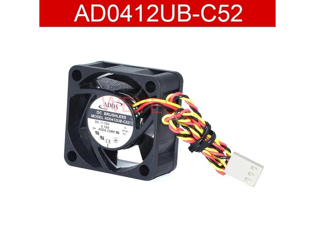 AD0412UB-C52 DC12V 0.18A 40*40*20mm 3-pin square cooling fan.