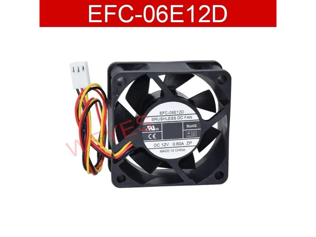 Genuine product suitable for EFC-06E12D 6025 60*60*25MM air cooler fan 6 12V 0.60A 3-wire inverter fan.