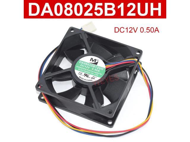 12V cooling fan DA08025B12UH 80MM power supply heatsink 80*80*25MM 0.50A 4-pin