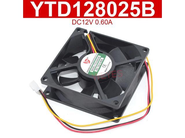 8CM Square Fan YTD128025B DC12V 0.60A 3-pin Heatsink