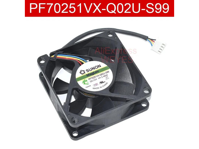 PF70251VX-Q02U-S99 DC 12V 2.46W 70x70x25mm 4-pin server cooling fan, suitable for SUNON.