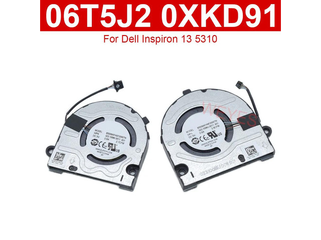 Laptop cooling fan for model 13 5310: 06T5J2 0XKD91 B5006AFHSF2000TN B5506AFHNF2000TN, DC5V 0.6A, 4-pin CPU/GPU cooler.