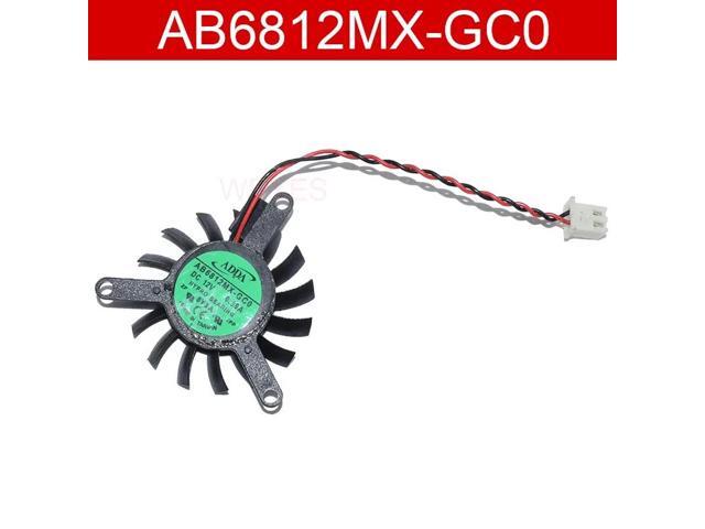 The AB6812MX-GC0 is suitable for the NV-1035-C2 graphics card cooler, supporting DC12V 0.09A, 2-pin 39mm spacing.