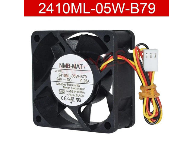Suitable for 2410ML-05W-B79 DC 24V 0.25A 60x60x25mm three-wire square cooling fan