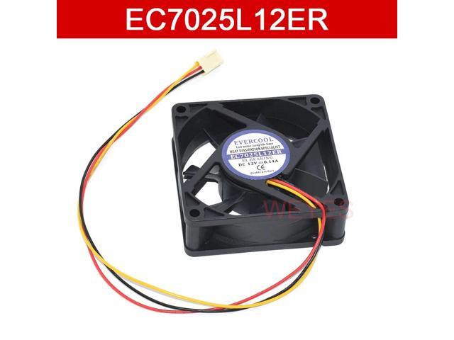 EC7025L12ER 7025 DC12V 0.14A suitable for three-wire silent cooling fans.