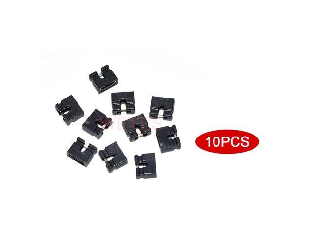10 black jumper caps, 2.00 mm pitch, standard PCB mini jumper shorting cap connector.