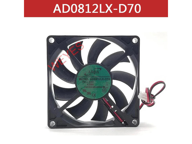 8CM Fan AD0812LX-D70 DC 12V 0.09A 2-pin 80x80x15mm Server Heatsink