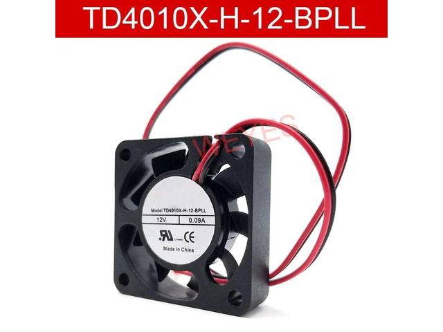 4010 4cm 40*40*10mm 2-pin connector for TD4010X-H-12-BPLL silent cooling fan, DC 12V 0.09A 1.08W.