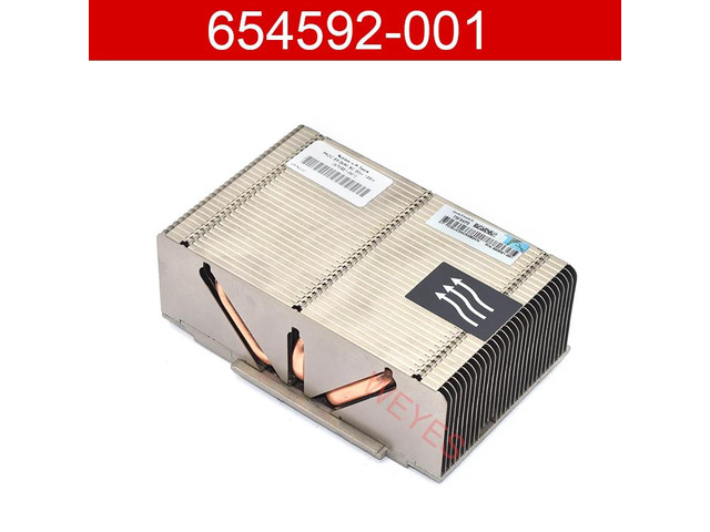 Heatsinks 654592-001 and 662522-001 for DL380P, G8, DL388P, G8, and DL560 servers.